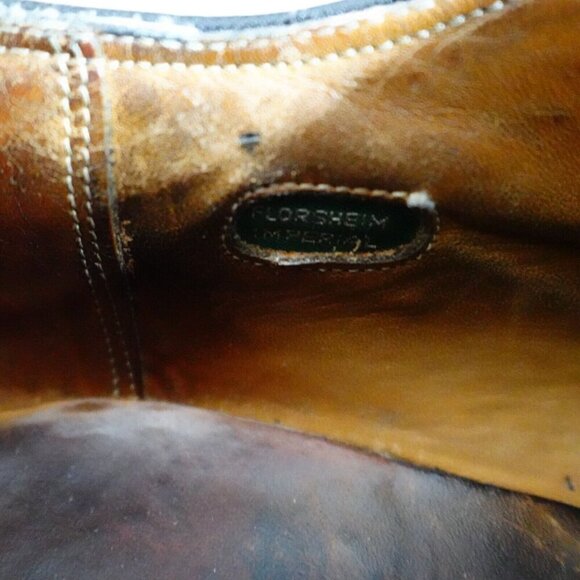 Florsheim Imperial 9 Black Long Wing Shell Cordovan Vintage - Picture 8 of 14